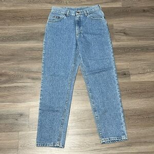 Lee 8 Petite Blue Jeans Mom High Rise Cotton Straight USA Made 80s VTG Deadstock